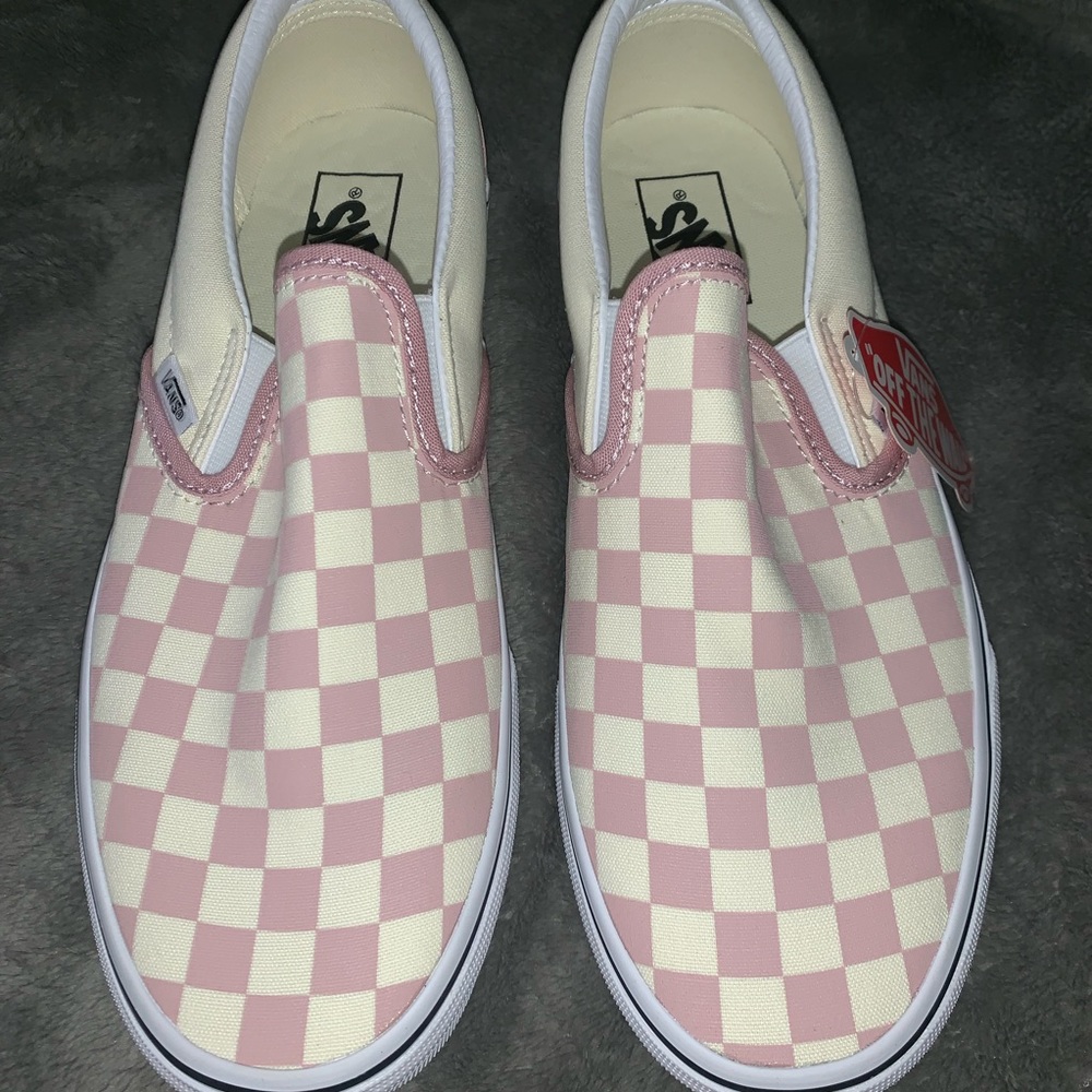Pink & White Vans Checkered